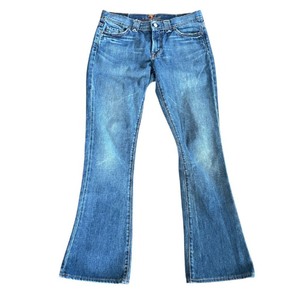 7 For All Mankind Bootcut Low Rise Jeans Sz 31 Women Western Bohemian